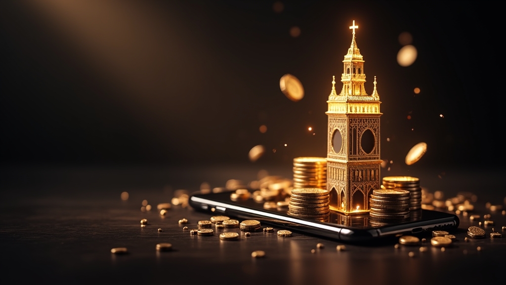 Mobile app screen with reward-style Tower Rush features in a dark casino setting