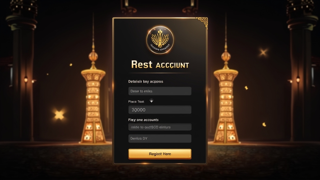 New player filling out an account registration form in a dark casino-style interface